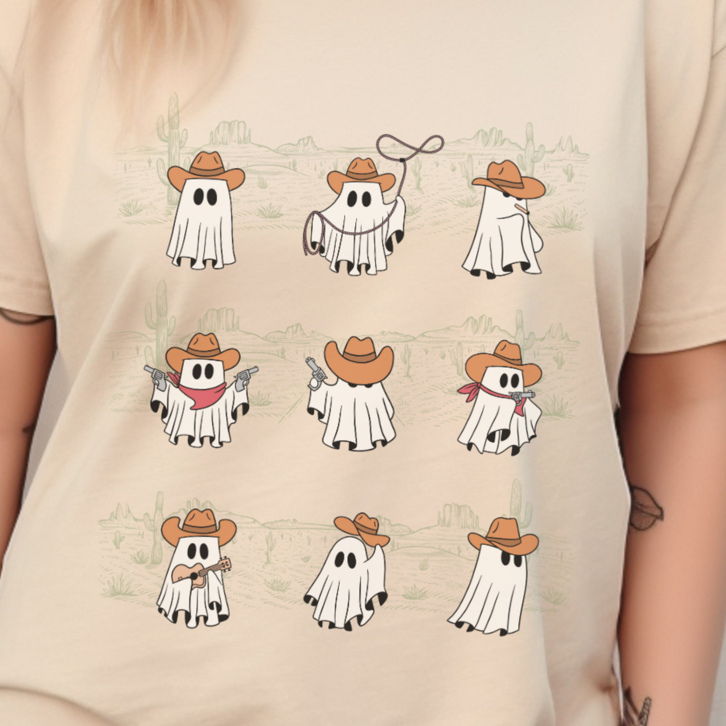 Halloween Western Cowboy Ghosties Comfort Colors® Unisex Shirt